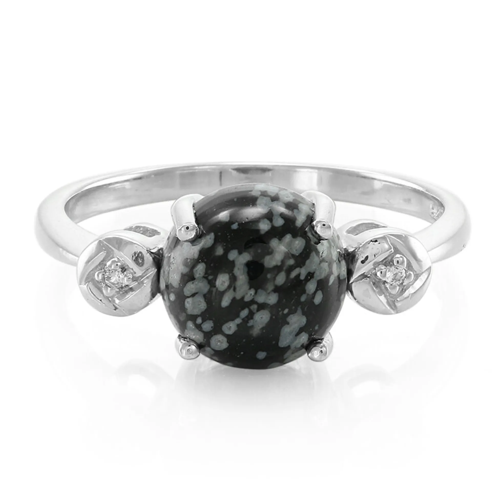 Schneeflocken-Obsidian-Silberring