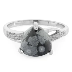 Schneeflocken-Obsidian-Silberring