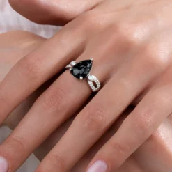 Schneeflocken-Obsidian-Silberring