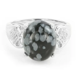 Schneeflocken-Obsidian-Silberring