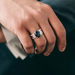 Schneeflocken-Obsidian-Silberring