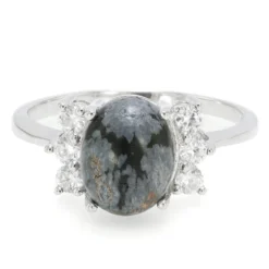 Schneeflocken-Obsidian-Silberring