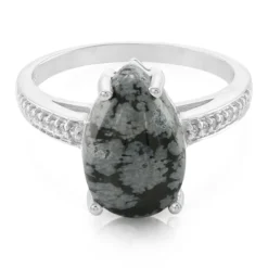 Schneeflocken-Obsidian-Silberring