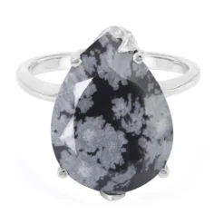 Schneeflocken-Obsidian-Silberring