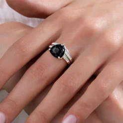 Schneeflocken-Obsidian-Silberring