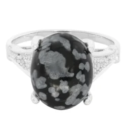 Schneeflocken-Obsidian-Silberring