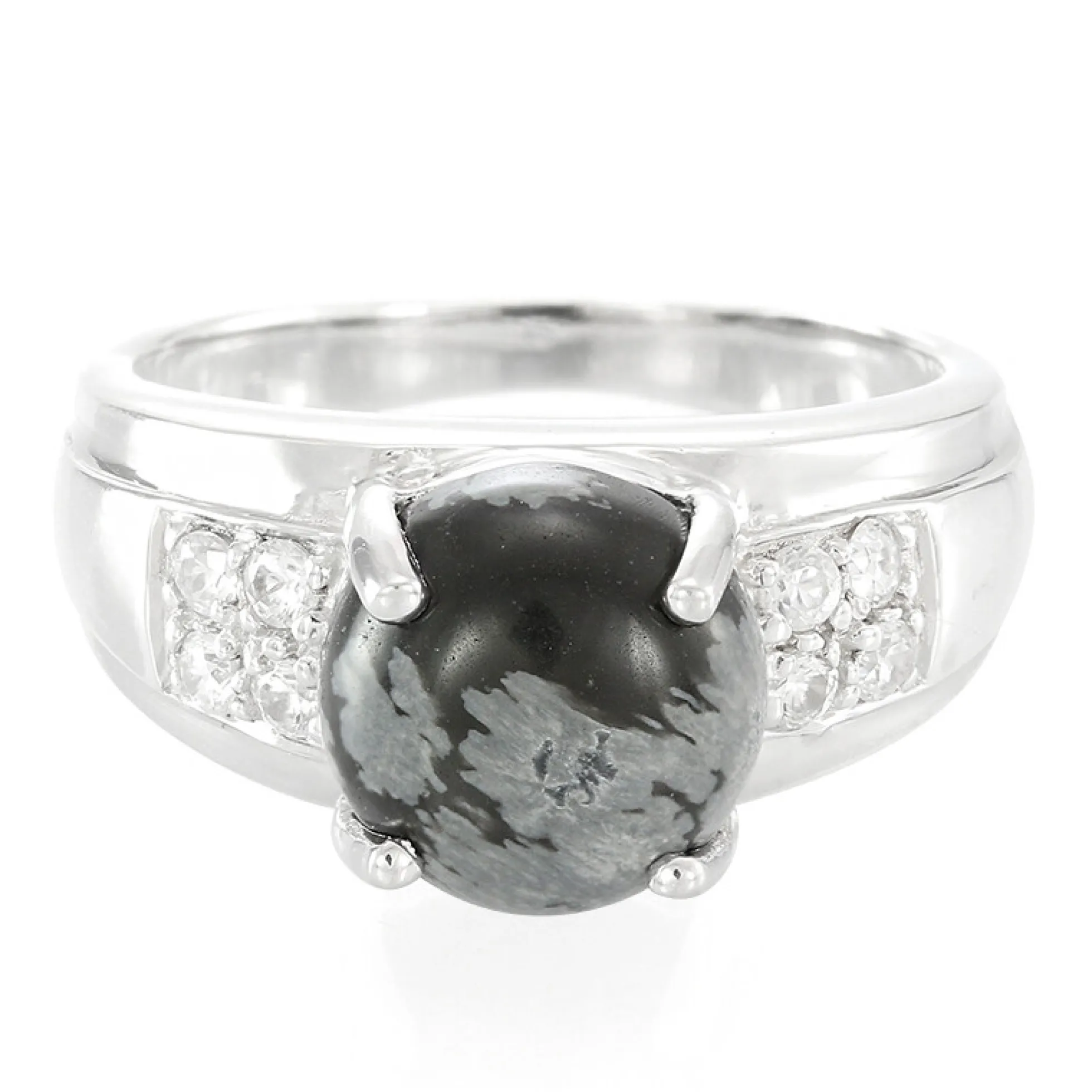 Schneeflocken-Obsidian-Silberring