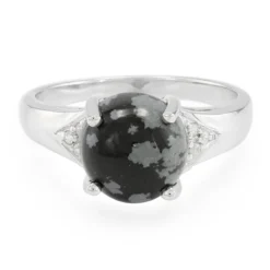 Schneeflocken-Obsidian-Silberring