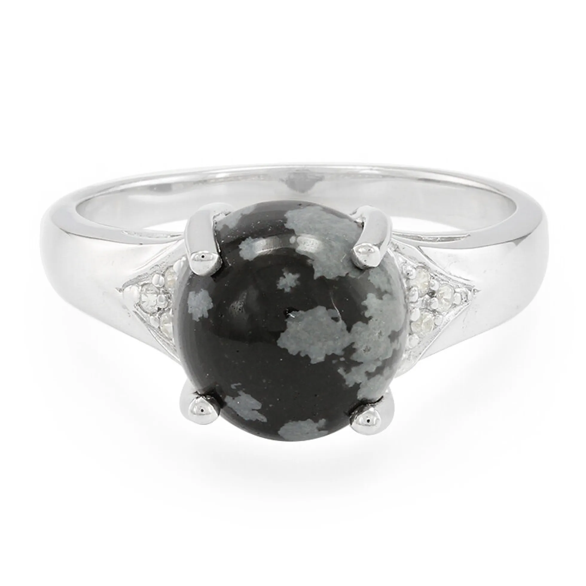 Schneeflocken-Obsidian-Silberring