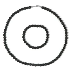 Schwarze Lava-Silberset