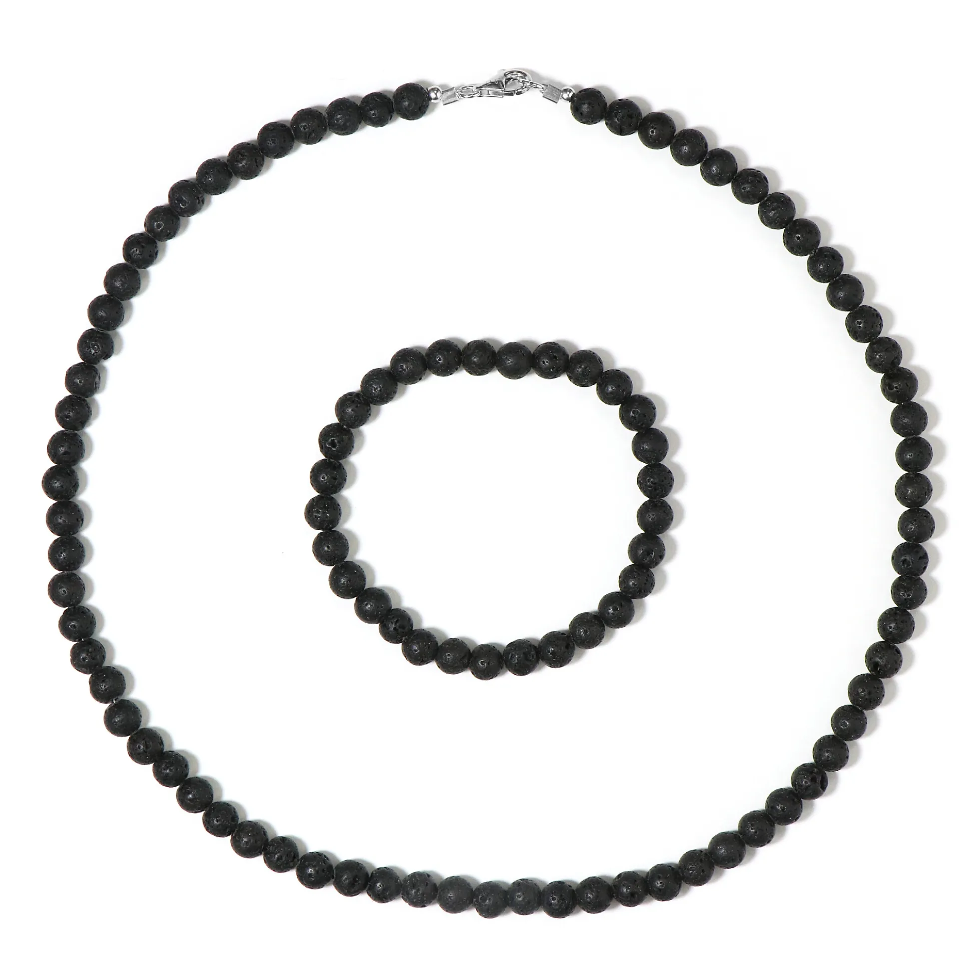 Schwarze Lava-Silberset