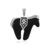 Schwarzer Achat-Silberanhänger