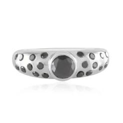 Schwarzer Brillant-Goldring