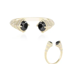 Schwarzer Brillant-Goldring