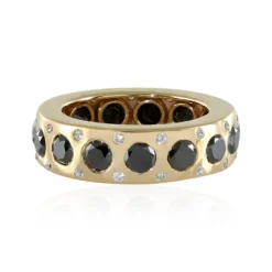 Schwarzer Brillant-Goldring (de Melo)