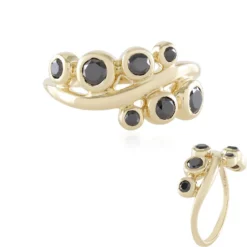 Schwarzer Brillant-Goldring (de Melo)