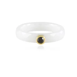 Schwarzer Brillant-Keramikring