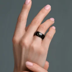 Schwarzer Brillant-Keramikring