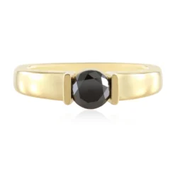 Schwarzer Brillant-Silberring