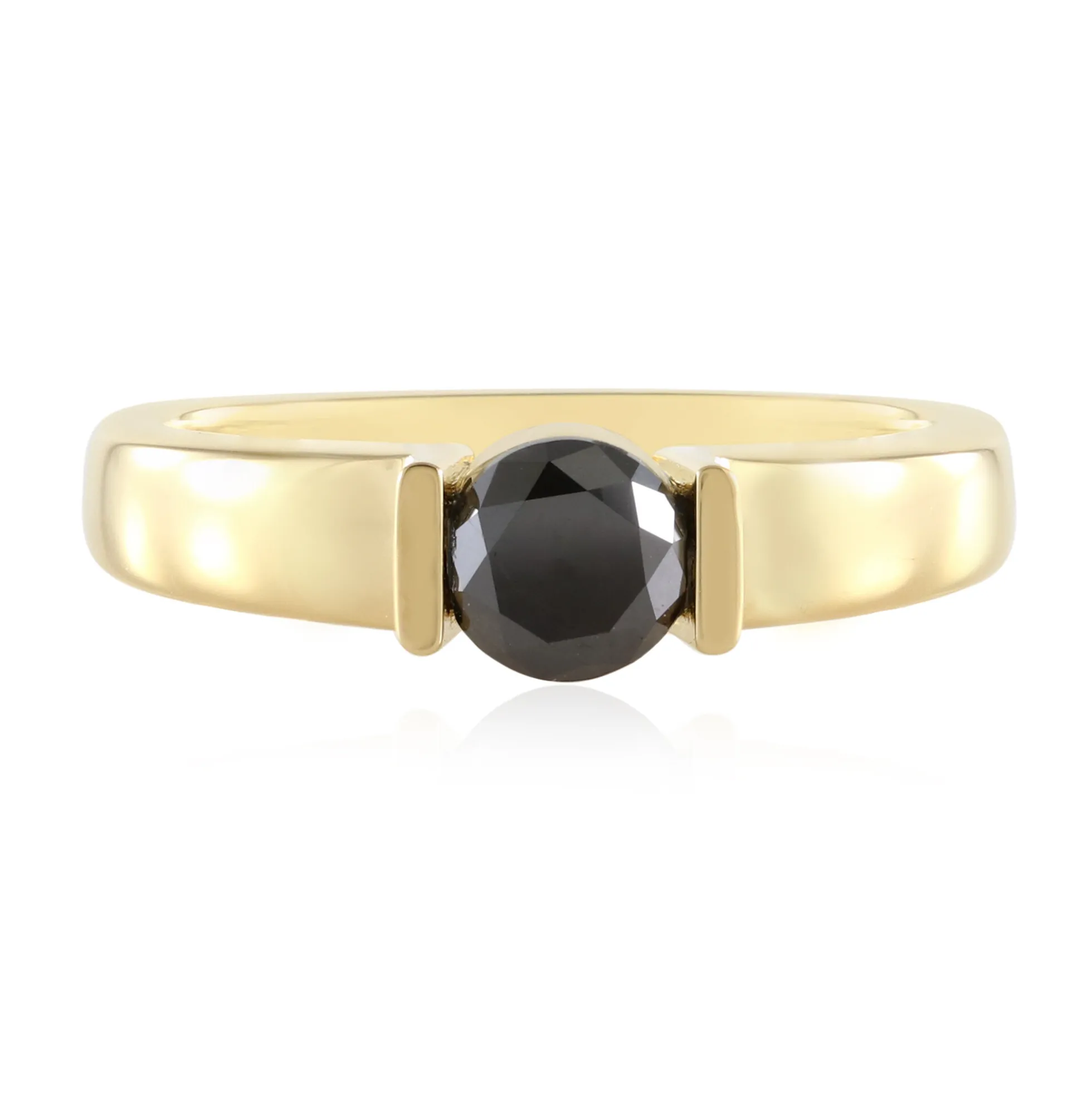 Schwarzer Brillant-Silberring