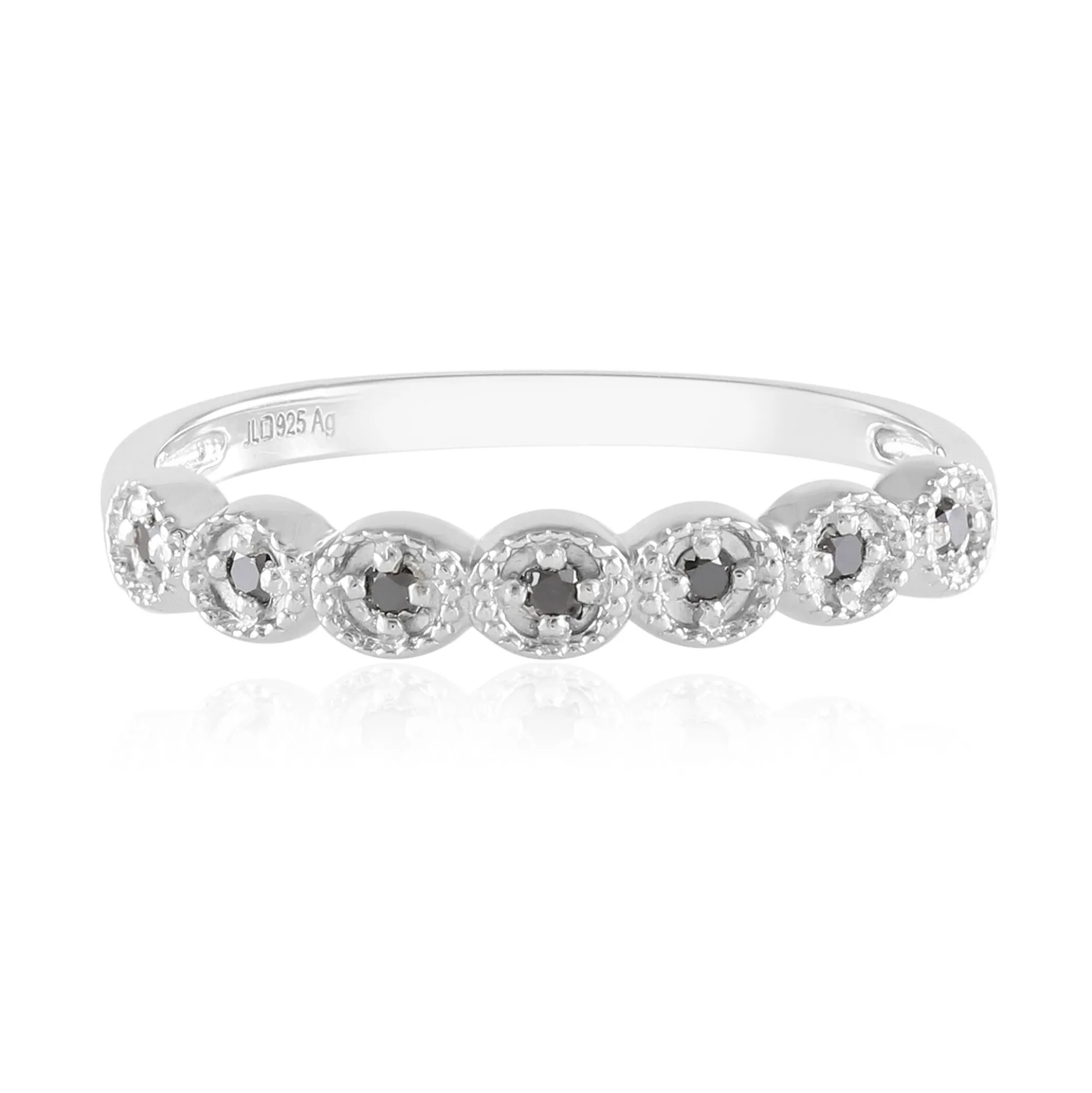 Schwarzer Brillant-Silberring