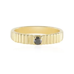 Schwarzer Brillant-Silberring