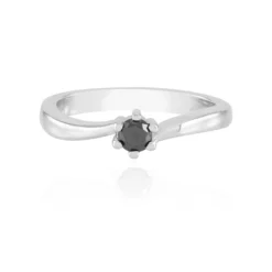 Schwarzer Brillant-Silberring