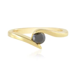Schwarzer Brillant-Silberring