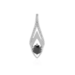 Schwarzer Diamant-Silberanhänger