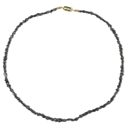 Schwarzer Diamant-Silberhalskette