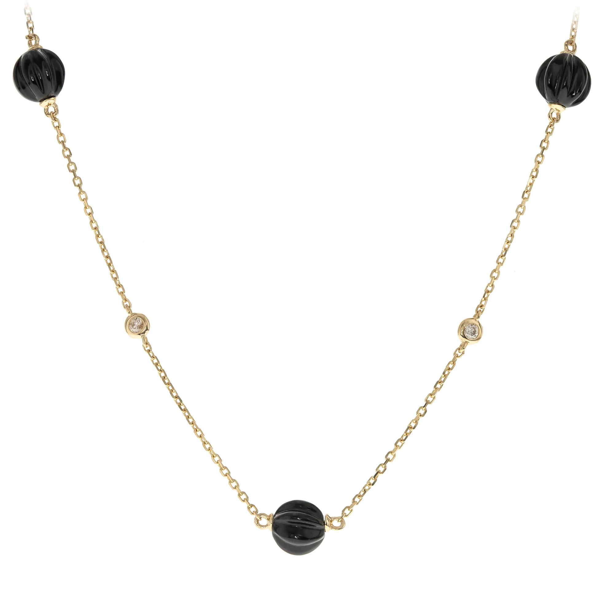 Schwarzer Onyx-Goldcollier