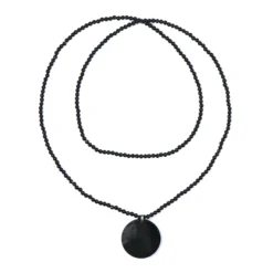 Schwarzer Onyx-Silberhalskette