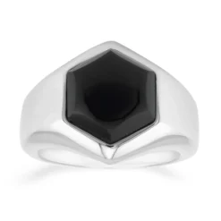 Schwarzer Onyx-Silberring