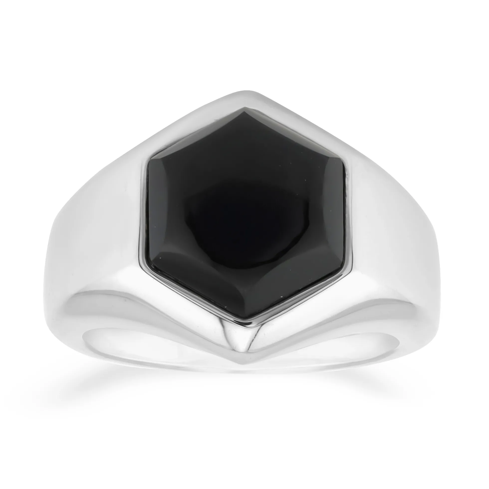 Schwarzer Onyx-Silberring