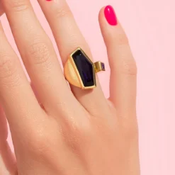 Schwarzer Onyx-Silberring