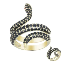 Schwarzer Saphir-Silberring