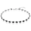 Schwarzer Spinell-Silberarmband