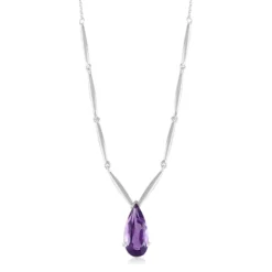 Sibirischer Amethyst-Silbercollier