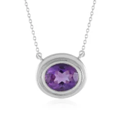 Sibirischer Amethyst-Silbercollier