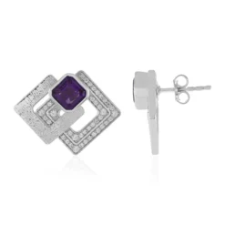 Sibirischer Amethyst-Silberohrringe