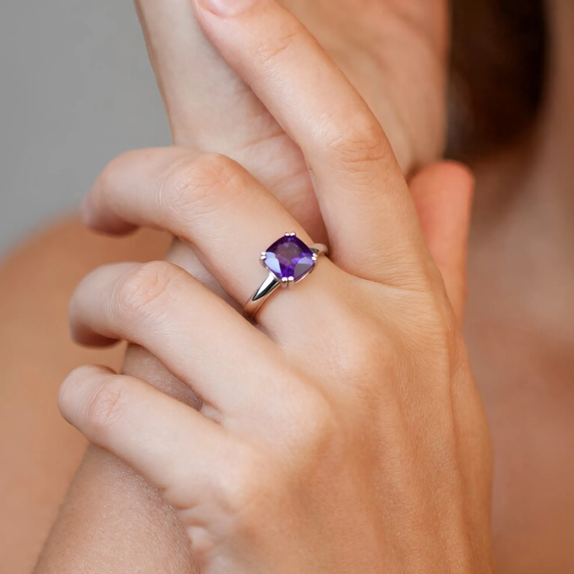 Sibirischer Amethyst-Silberring