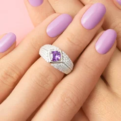 Sibirischer Amethyst-Silberring