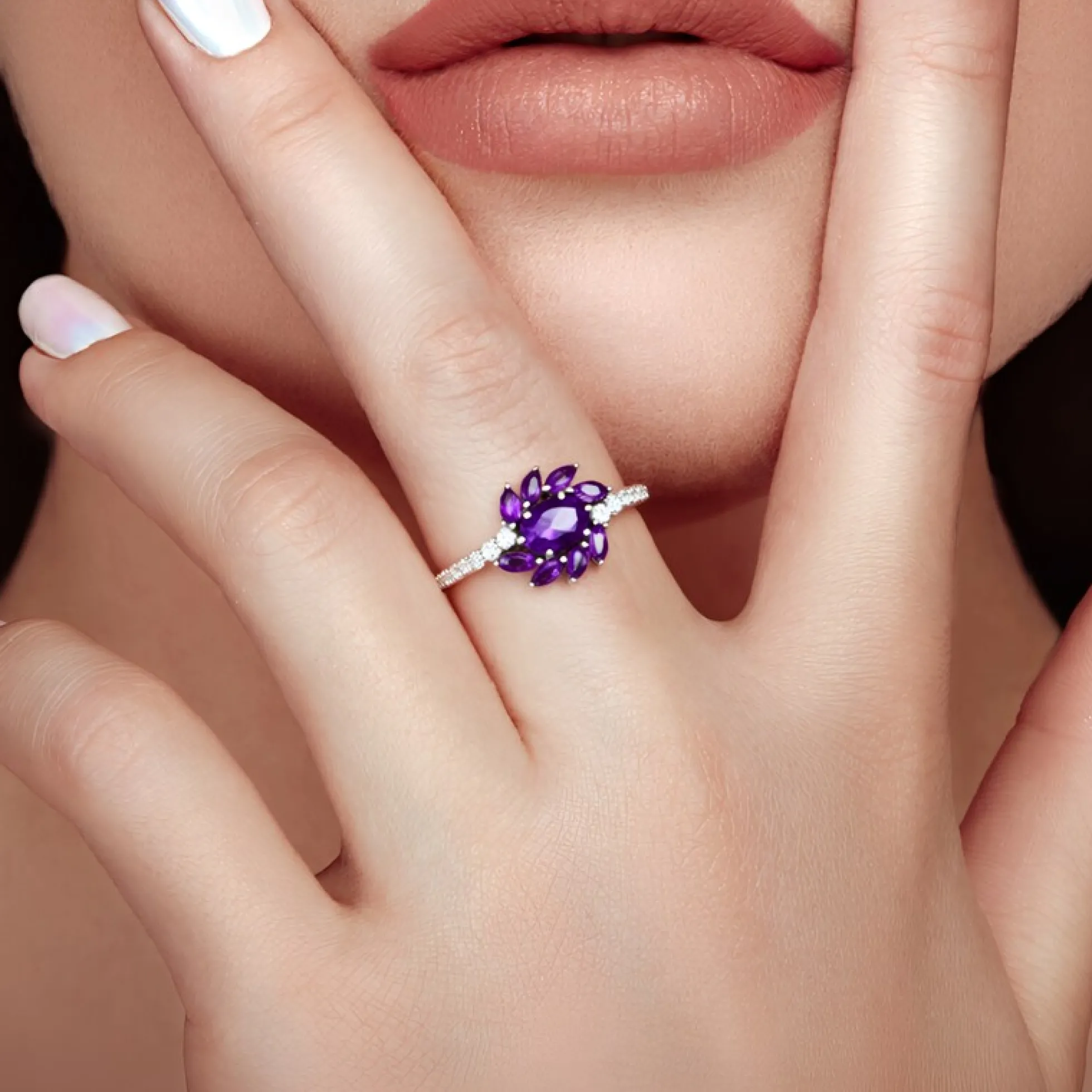 Sibirischer Amethyst-Silberring