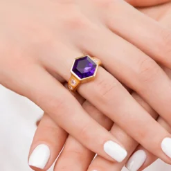 Sibirischer Amethyst-Silberring