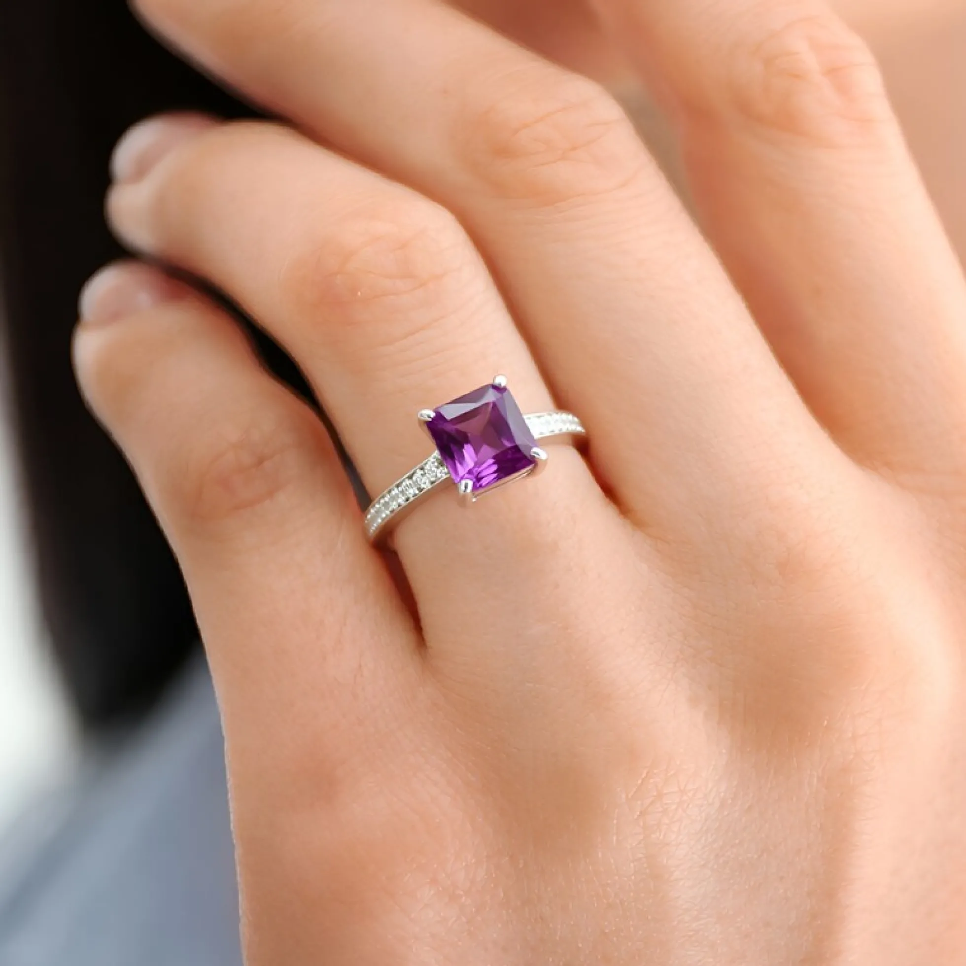 Sibirischer Amethyst-Silberring