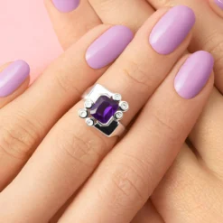 Sibirischer Amethyst-Silberring