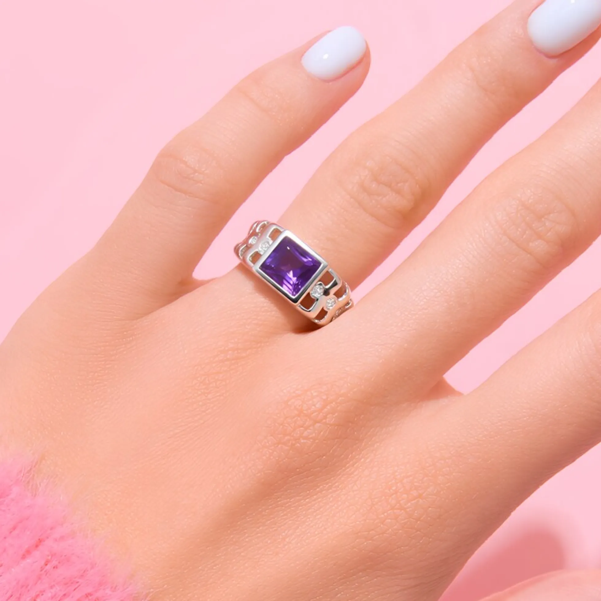 Sibirischer Amethyst-Silberring