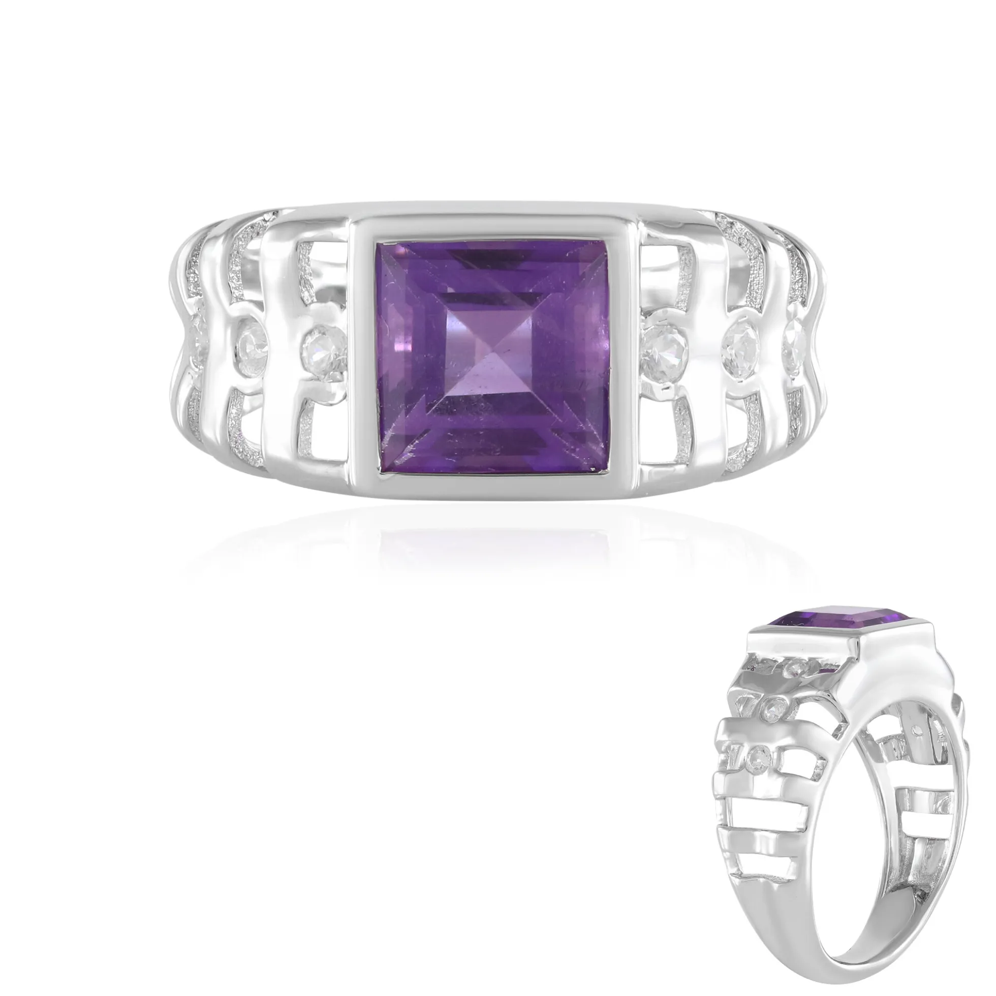 Sibirischer Amethyst-Silberring