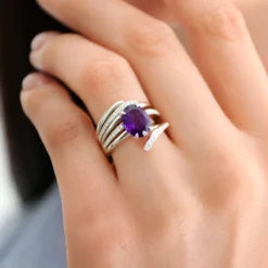 Sibirischer Amethyst-Silberring