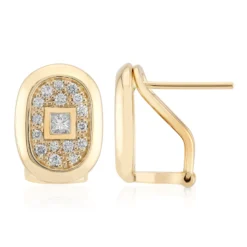 SI1 (G) Diamant-Goldohrringe